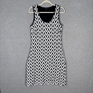 Karen Kane Crochet Dress‎ Large Dress Chevron Knit Scalloped Abstract Artsy USA